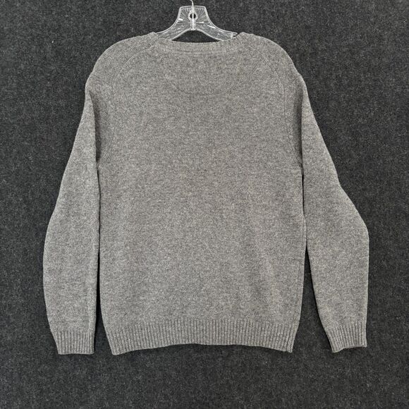 Refectory Sweater Men's Medium Gray Lambswool Elbow Patch Crewneck - Picture 3 of 7